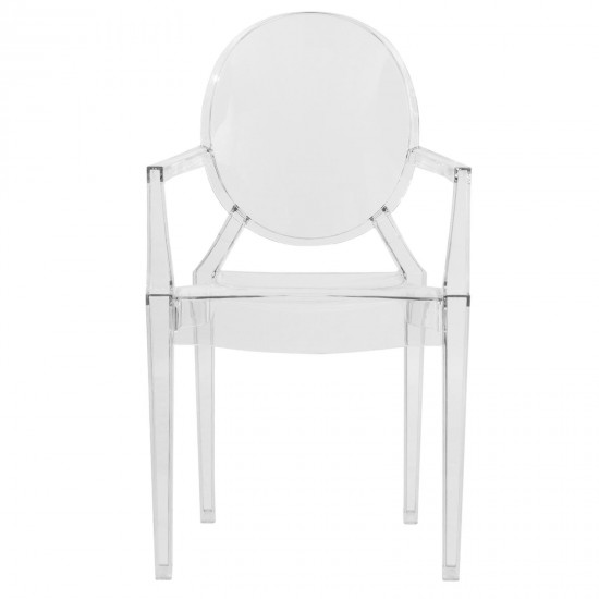 LeisureMod Carroll Modern Acrylic Chair, Set of 4, Clear, GC22CL4