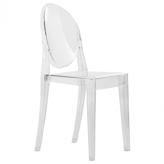 LeisureMod Marion Transparent Acrylic Modern Chair, Clear, GV19CL