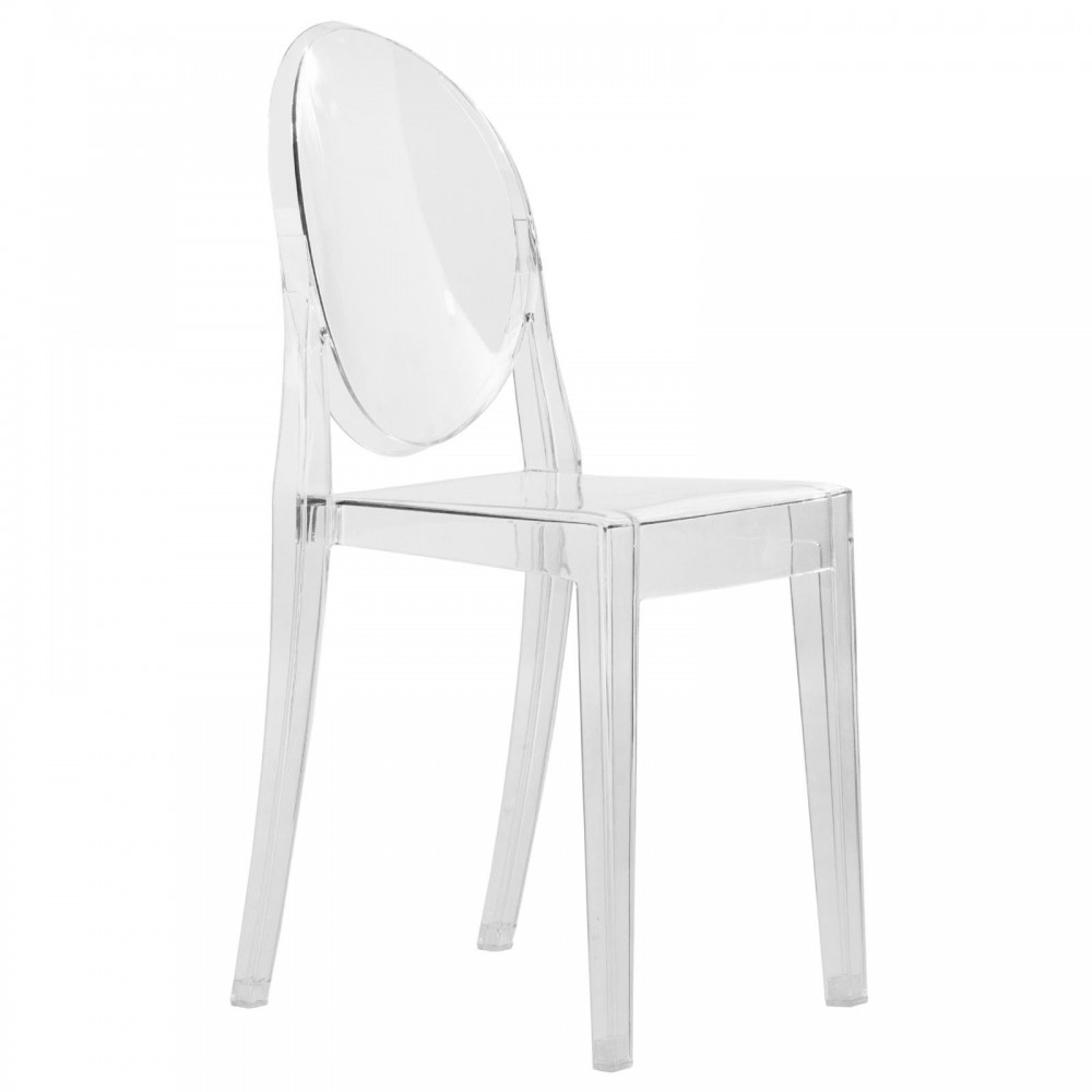 LeisureMod Marion Transparent Acrylic Modern Chair, Clear, GV19CL