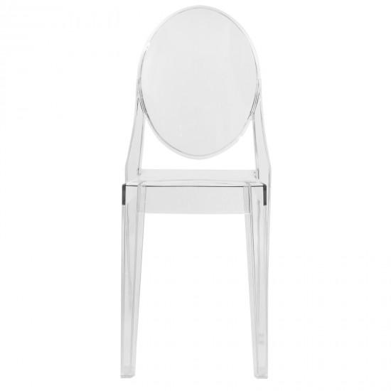 LeisureMod Marion Transparent Acrylic Modern Chair, Clear, GV19CL