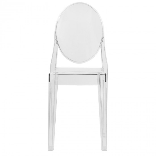 LeisureMod Marion Transparent Acrylic Modern Chair, Set of 2, Clear, GV19CL2
