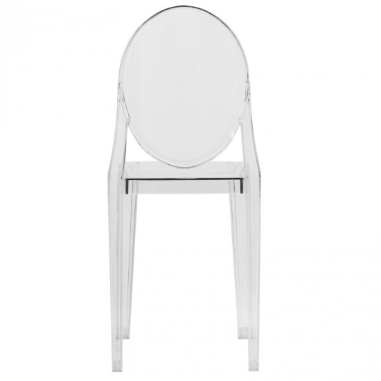 LeisureMod Marion Transparent Acrylic Modern Chair, Set of 2, Clear, GV19CL2