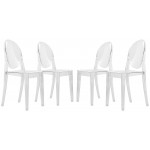 LeisureMod Marion Transparent Acrylic Modern Chair, Set of 4, Clear, GV19CL4