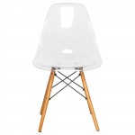 LeisureMod Dover Molded Side Chair, Clear, EP19CL