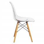 LeisureMod Dover Molded Side Chair, Clear, EP19CL