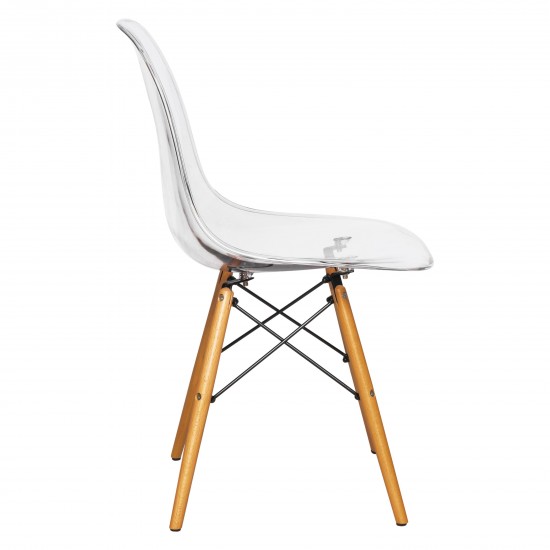 LeisureMod Dover Molded Side Chair, Clear, EP19CL