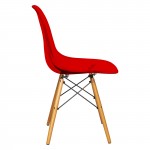 LeisureMod Dover Molded Side Chair, Transparent Red, EP19TR