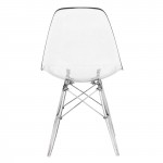 LeisureMod Dover Molded Side Chair with Acrylic Base, Clear, EPC19CL