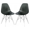 Dover Molded Side Chair, Acrylic Base, Set of 2, Transparent Black, EPC19TBL2