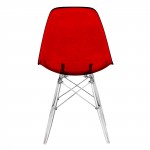 Dover Molded Side Chair with Acrylic Base, Set of 2, Transparent Red, EPC19TR2
