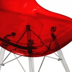 Dover Molded Side Chair with Acrylic Base, Set of 2, Transparent Red, EPC19TR2