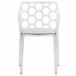 LeisureMod Modern Dynamic Dining Chair, Set of 4, Clear, DC19CL4