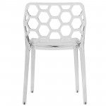 LeisureMod Modern Dynamic Dining Chair, Set of 4, Clear, DC19CL4