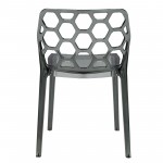 LeisureMod Modern Dynamic Dining Chair, Transparent Black, DC19TBL