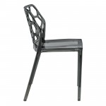 LeisureMod Modern Dynamic Dining Chair, Set of 2, Transparent Black, DC19TBL2