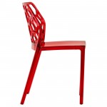 LeisureMod Modern Dynamic Dining Chair, Transparent Red, DC19TR