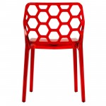 LeisureMod Modern Dynamic Dining Chair, Transparent Red, DC19TR