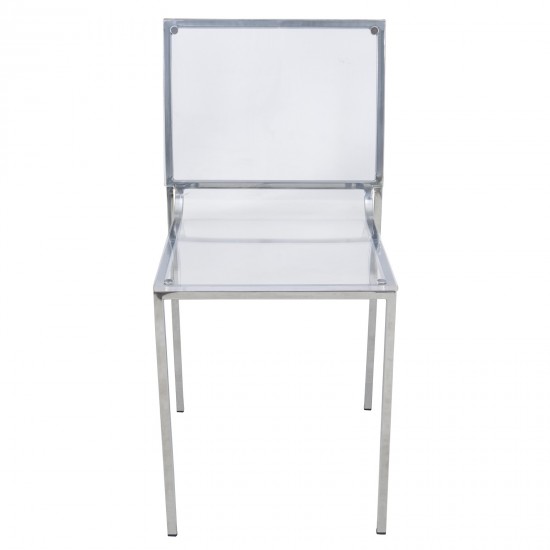 LeisureMod Cresco Molded Eiffel Side Chair, Clear, CR19CL