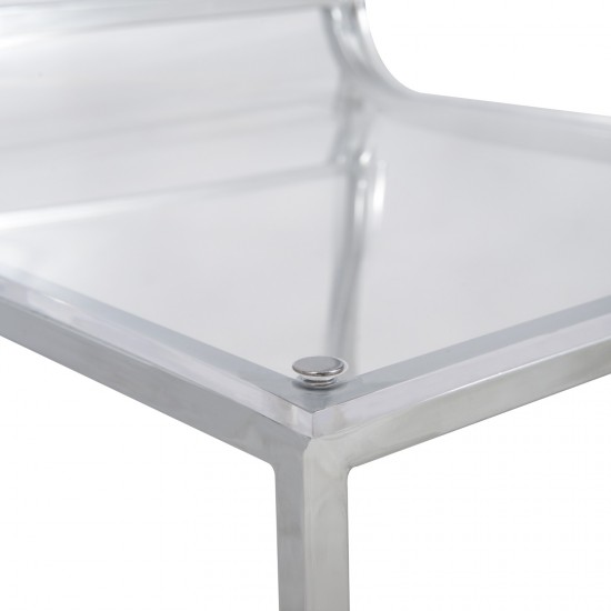 LeisureMod Cresco Molded Eiffel Side Chair, Clear, CR19CL