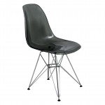 LeisureMod Cresco Molded Eiffel Side Chair, Transparent Black, CR19TBL