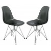 Cresco Molded Eiffel Side Chair, Set of 2, Transparent Black, CR19TBL2