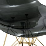 Cresco Molded Eiffel Side Chair with Gold Base, Transparent Black, CR19TBLG