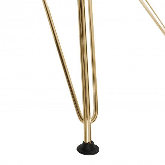 Cresco Molded 2-Tone Eiffel Side Chair with Gold Base, White Purple, CR19WPRG