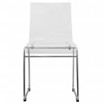LeisureMod Lima Modern Acrylic Chair, Set of 2, Clear, LC19CL2