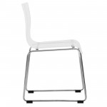 LeisureMod Lima Modern Acrylic Chair, Set of 2, Clear, LC19CL2