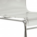 LeisureMod Lima Modern Acrylic Chair, Set of 2, Clear, LC19CL2