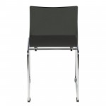 LeisureMod Lima Modern Acrylic Chair, Set of 2, Transparent Black, LC19TBL2