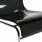 LeisureMod Lima Modern Acrylic Chair, Set of 2, Transparent Black, LC19TBL2