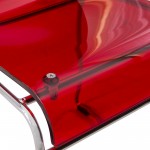 LeisureMod Lima Modern Acrylic Chair, Set of 2, Transparent Red, LC19TR2