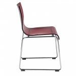 LeisureMod Lima Modern Acrylic Chair, Set of 4, Red, LC19TR4