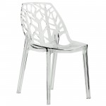 LeisureMod Modern Cornelia Dining Chair, Clear, C18CL