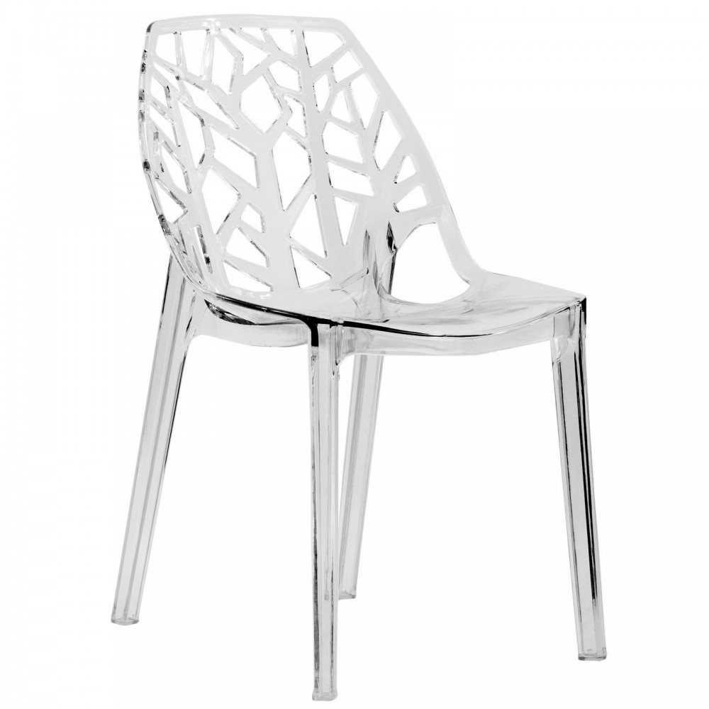 LeisureMod Modern Cornelia Dining Chair, Clear, C18CL