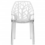 LeisureMod Modern Cornelia Dining Chair, Clear, C18CL