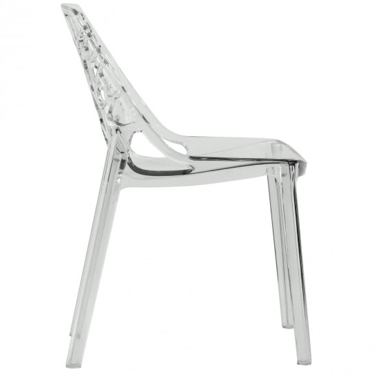 LeisureMod Modern Cornelia Dining Chair, Clear, C18CL