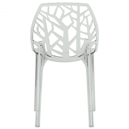 LeisureMod Modern Cornelia Dining Chair, Clear, C18CL