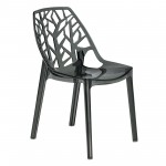 LeisureMod Modern Cornelia Dining Chair, Transparent Black, C18TBL