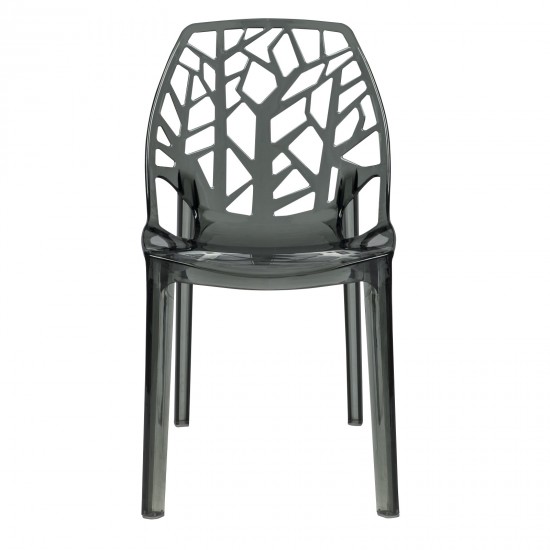 LeisureMod Modern Cornelia Dining Chair, Transparent Black, C18TBL