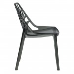 LeisureMod Modern Cornelia Dining Chair, Transparent Black, C18TBL