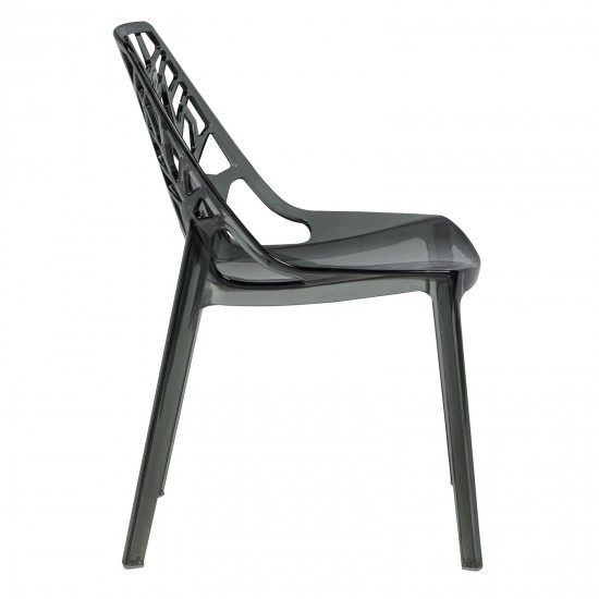 LeisureMod Modern Cornelia Dining Chair, Transparent Black, C18TBL