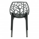 LeisureMod Modern Cornelia Dining Chair, Transparent Black, C18TBL