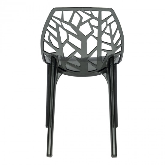 LeisureMod Modern Cornelia Dining Chair, Transparent Black, C18TBL