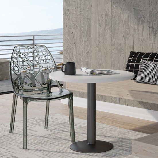 LeisureMod Modern Cornelia Dining Chair, Transparent Black, C18TBL