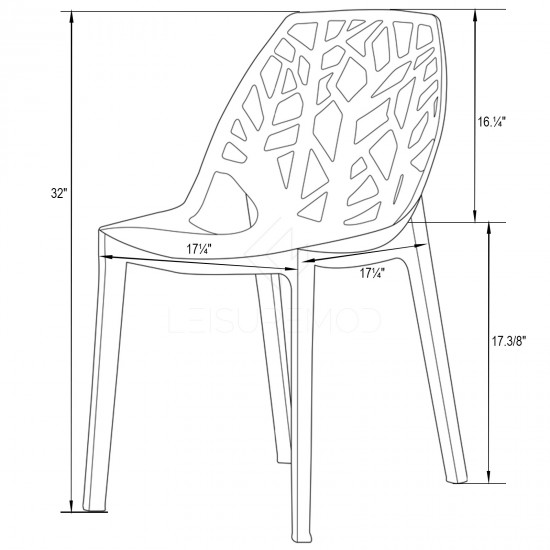 LeisureMod Modern Cornelia Dining Chair, Transparent Red, C18TR