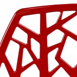 LeisureMod Modern Cornelia Dining Chair, Set of 2, Transparent Red, C18TR2