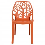 LeisureMod Modern Cornelia Dining Chair, Solid Orange, C18OR