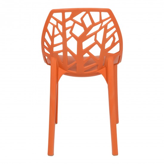 LeisureMod Modern Cornelia Dining Chair, Solid Orange, C18OR